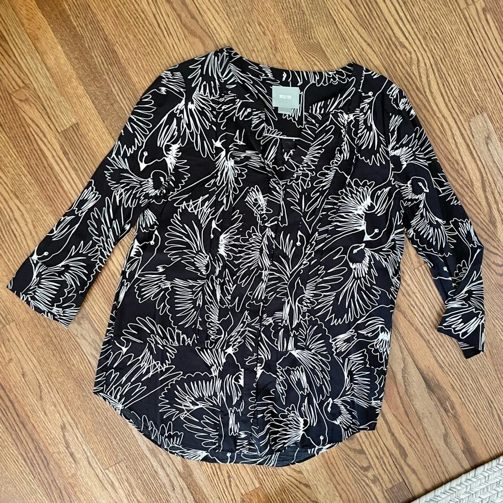 Anthropologie Maeve Black and White Shirt sz 4